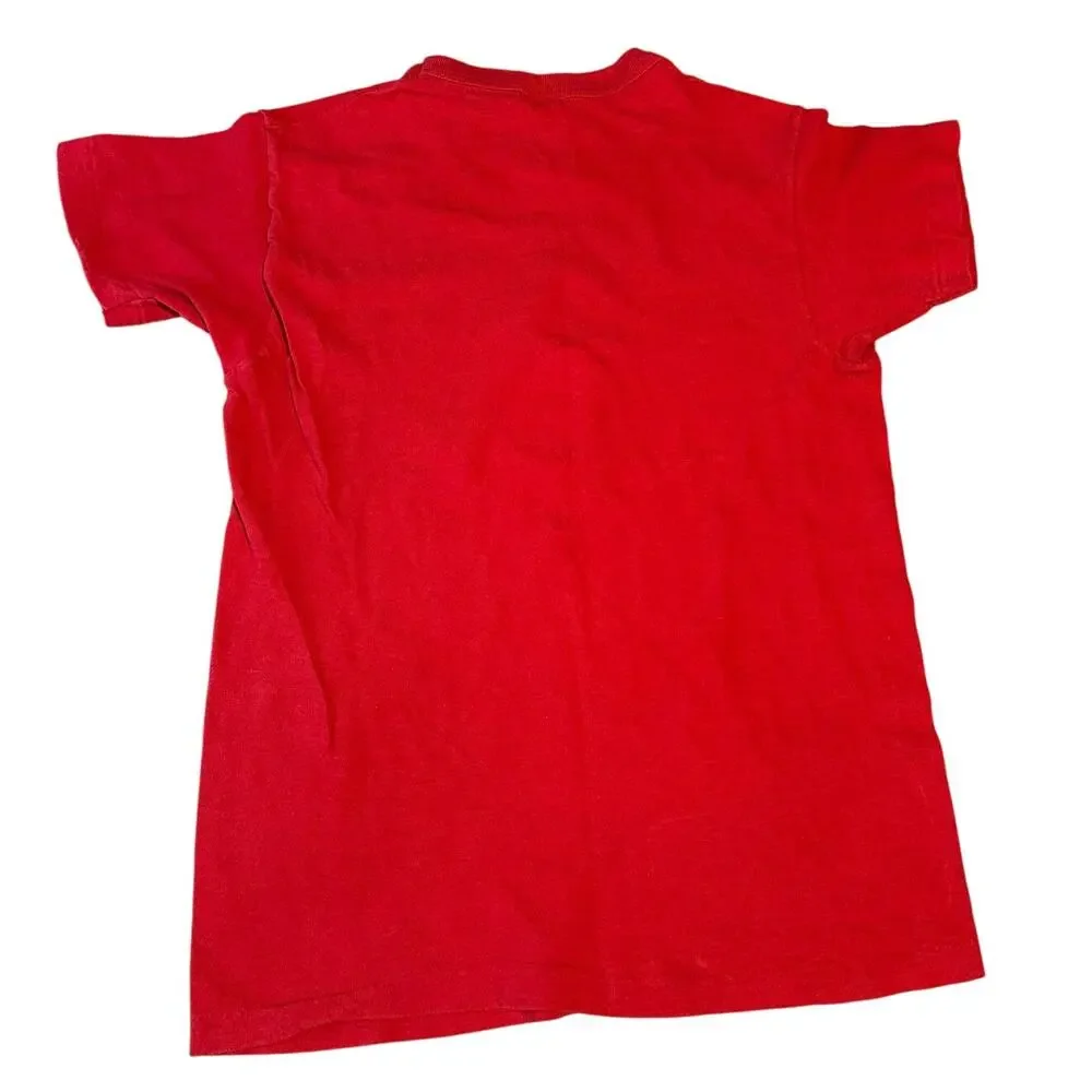 Hanes Vintage 1983 Single Stitch Kids Santa Christmas T-shirt Made in USA Large